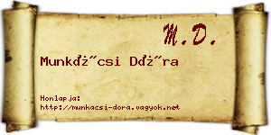 Munkácsi Dóra névjegykártya